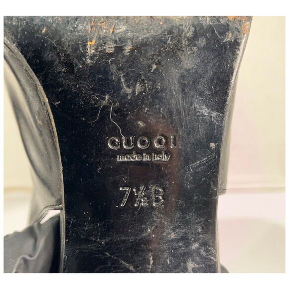 Authentic Vintage Gucci Slingback Black Open Toe Heels Size 7.5 Women’s - Picture 3 of 9